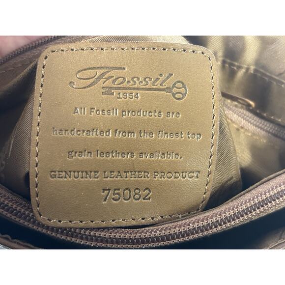 Fossil 75082 Crossbody Messenger Bag Envelope Camel Boho Leather Travel Cargo - Picture 12 of 16